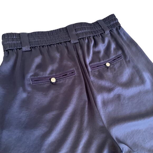 White House Black Market Navy Satin Jogger Size 6 - Picture 9 of 14